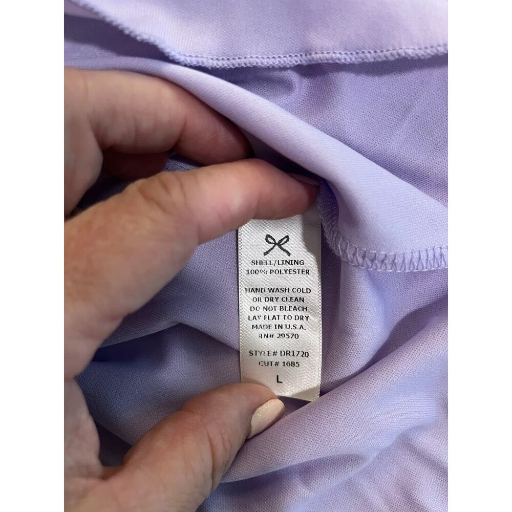 Everly Lavender Purple Pixie Mini Dress Fairycore Sheer Babydoll Bow Twee - L - Picture 8 of 11